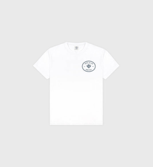 Sporty & Rich Eden Crest Kids T Shirt - White/Navy