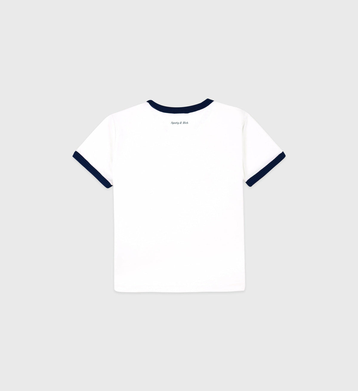 Sporty & Rich Wellness Club Flocked Kids Ringer Tee - White/Navy
