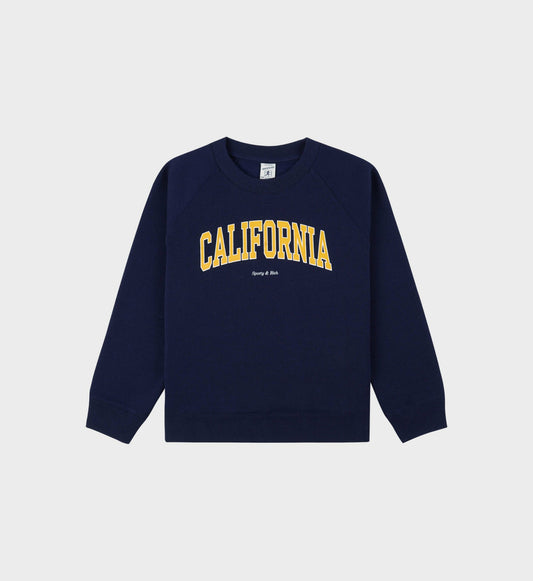 Sporty & Rich California Kids Crewneck - Navy/Gold