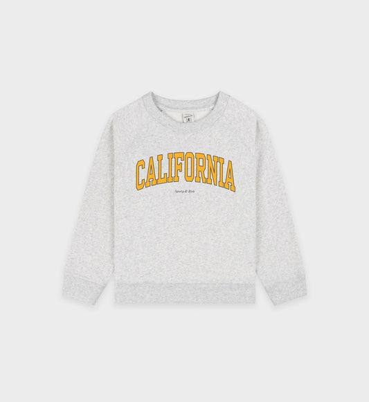 Sporty & Rich California Kids Crewneck - Heather Gray/Gold