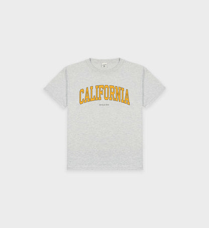 Sporty & Rich California Kids T-Shirt - Heather Gray/Gold