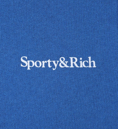 Sporty & Rich Serif Logo Kids Hoodie - Paris Blue