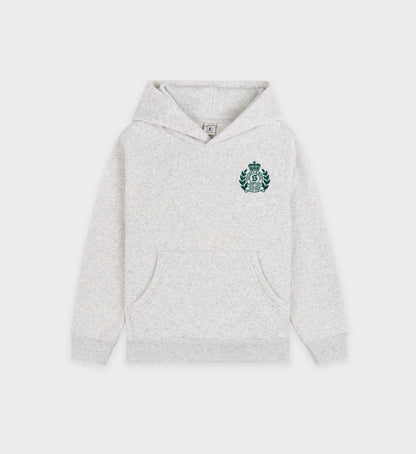 Sporty & Rich H&W Crest Kids Hoodie - Heather Gray/Forest