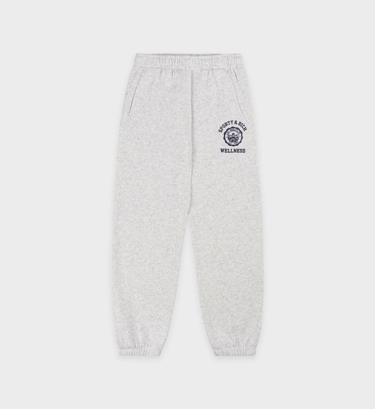 Sporty & Rich Emblem Kids Sweatpant - Heather Gray/Navy