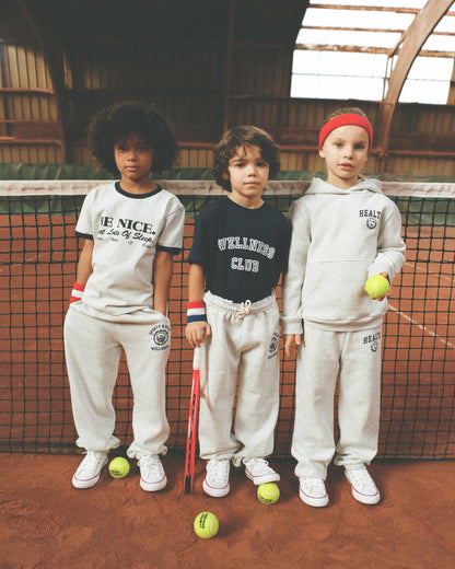 Sporty & Rich Emblem Kids Sweatpant - Heather Gray/Navy
