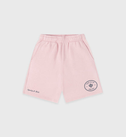 Sporty & Rich Eden Crest Kids Gym Short - Pink Dolphin