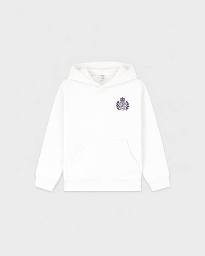 Sporty & Rich NY Crest Kids Hoodie - White/Light Navy